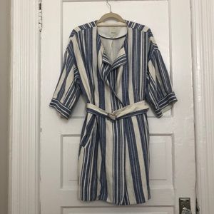 Elevens Anthropologie Stripped Belted Jacket
